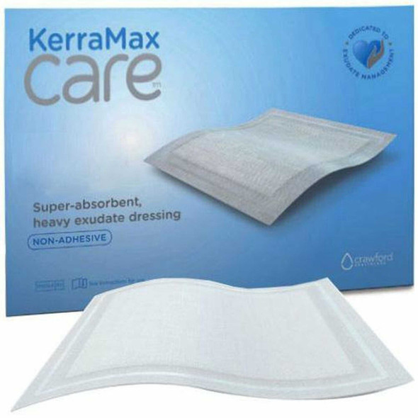 Super Absorbent Dressing KerraMax Care® Gentle Border 4 x 4 Inch Square PRD500-1174 Pack of 1 PRD500-1174 KerraMax Care® Gentle Border 1189350_EA