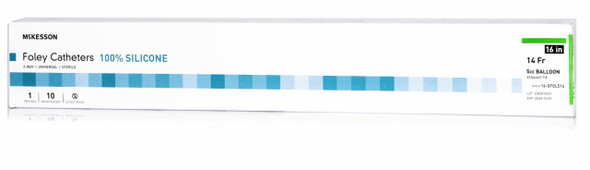 McKesson Silicone Foley Catheter Standard Tip 14 Fr. 16-SFOL514 McKesson 1152044_BX