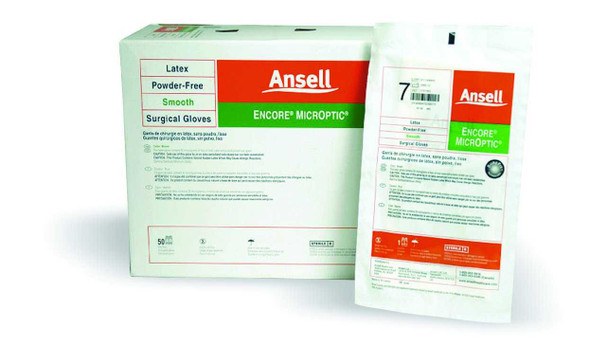 Surgical Glove ENCORE® Latex Micro Size 8.5 Sterile Latex Standard Cuff Length Micro-Textured Brown Chemo Tested 5787006 Case of 200 5787006 ENCORE® Latex Micro 362180_CS
