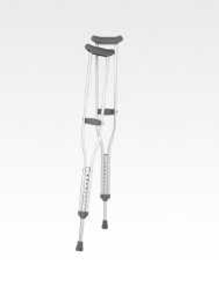 Underarm Crutches Aluminum Frame Tall Adult 250 lbs. Weight Capacity Push Button / Wing Nut Adjustment 100310-000 Pack of 1 100310-000 Breg 1040820_EA