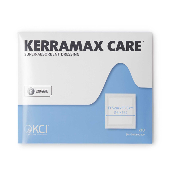 Super Absorbent Dressing KerraMax Care® 5 x 6 Inch Rectangle PRD500-100 Carton of 10 PRD500-100 KerraMax Care® 1189373_CT