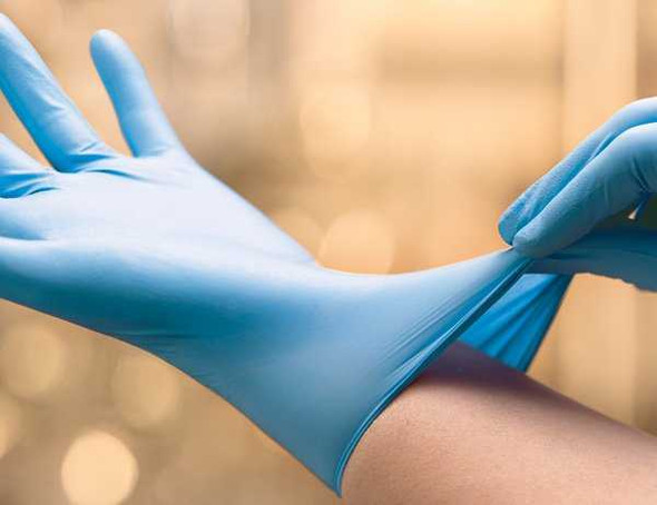Exam Glove ESTEEM™ Stretch Large NonSterile Nitrile Standard Cuff Length Textured Fingertips Teal Chemo Tested 8857NLB Case of 1500 8857NLB ESTEEM™ Stretch 785244_CS