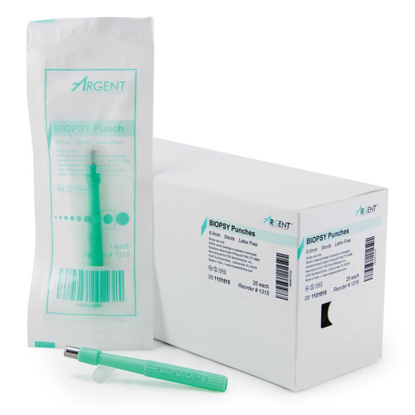 Biopsy Punch McKesson Argent™ Dermal 6 mm 16-1315 Pack of 1 16-1315 McKesson Argent™ 1175177_EA