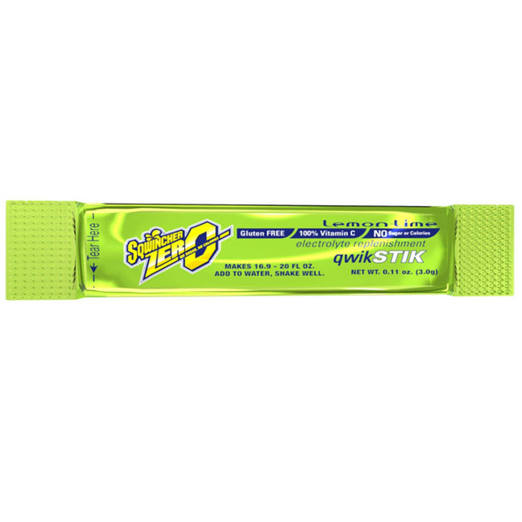 Oral Electrolyte Solution Sqwincher® Quik Stik® Zero Lemon-Lime Flavor 0.11 oz. Electrolyte 159060106 Bag of 50 159060106 Sqwincher® Quik Stik® Zero 1131076_BG