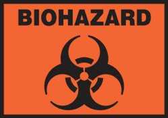 Pre-Printed Label Accuform Signs Warning Label Black / Orange Vinyl Biohazard w/Sign Black Biohazard 3-1/2 x 5 Inch LBHZ506VSP Pack of 5 LBHZ506VSP Accuform Signs 1066749_PK