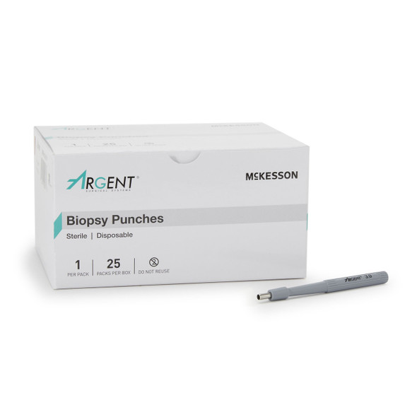 Biopsy Punch McKesson Argent™ Dermal 3 mm 16-1311 Box of 25 16-1311 McKesson Argent™ 1175172_BX