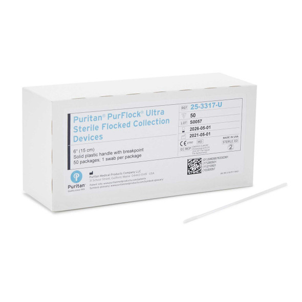 PurFlock Ultra® Nasopharyngeal Collection Swab 6 Inch Length Sterile 25-3317-U Case of 500 25-3317-U PurFlock Ultra® 851504_CS