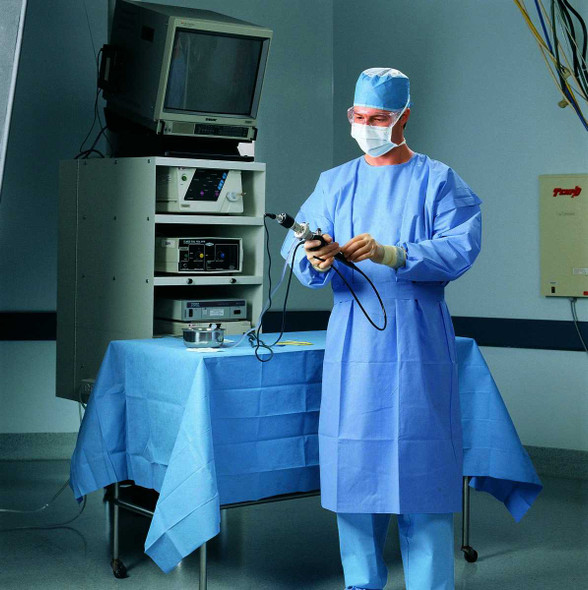 Protective Procedure Gown Halyard X-Large Blue NonSterile Not Rated Disposable 69028 Case of 60 69028 Halyard 342891_CS