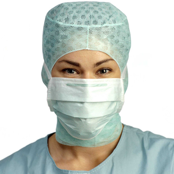 Surgical Mask Barrier® Special Anti-fog Pleated Tie Closure One Size Blue NonSterile Not Rated Adult 42311 Box of 60 42311 Barrier® Special 815485_BX