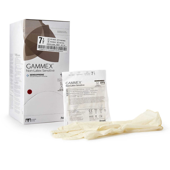 Surgical Glove GAMMEX® Non-Latex Sensitive Size 7.5 Sterile Polychloroprene Standard Cuff Length Micro-Textured Cream Chemo Tested 20277275 Case of 200 20277275 GAMMEX® Non-Latex Sensitive 833675_CS