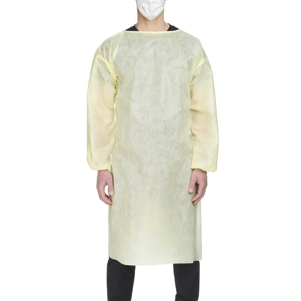 Protective Procedure Gown Precept® X-Large Yellow NonSterile AAMI Level 2 Disposable 51178 Bag of 10 51178 Precept® 1071088_BG