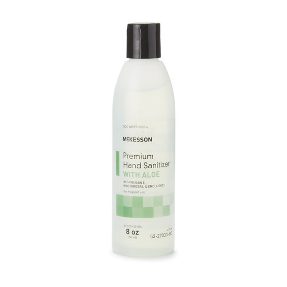 Hand Sanitizer with Aloe McKesson Premium 8 oz. Ethyl Alcohol Gel Bottle 53-27033-8C Case of 48 53-27033-8C McKesson Premium 1162514_CS