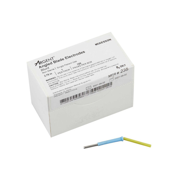 Dermal Tip Electrode McKesson Argent™ Stainless Steel Blunt Angled Blade Tip Disposable NonSterile 235 Box of 100 235 McKesson Argent™ 881680_BX