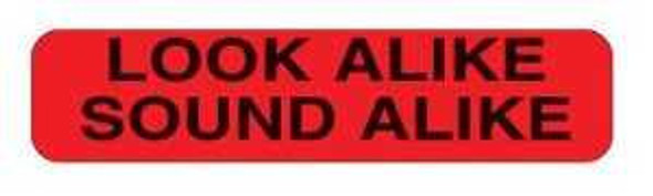 Pre-Printed Label Indeed Advisory Label Red Paper Look Alike Sound Alike Black Caution 3/8 x 1-5/8 Inch 2308 Pack of 1000 2308 Indeed 810704_PK