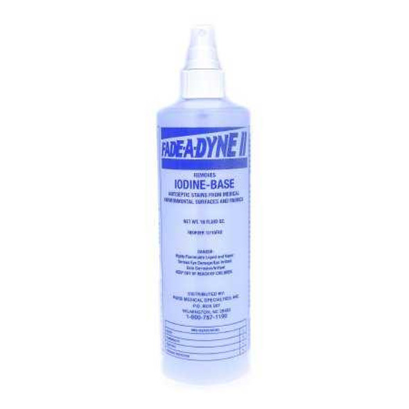 Fade-A-Dyne II® Iodine Stain Remover Alcohol Based Pump Spray Liquid 16 oz. Bottle Alcohol Scent NonSterile 12/16FAD II Case of 12 12/16FAD II Fade-A-Dyne II® 861653_CS