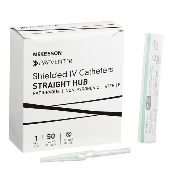 Peripheral IV Catheter McKesson Prevent R 18 Gauge 1.16 Inch Button Retracting Safety Needle