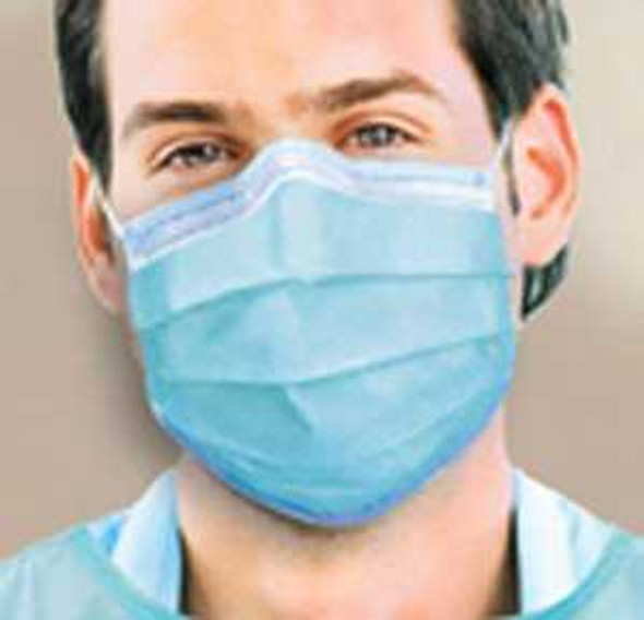 Procedure Mask Pleated Earloops One Size Blue GCPBLSF Box of 50 GCPBLSF SPS Medical Supply 811601_BX