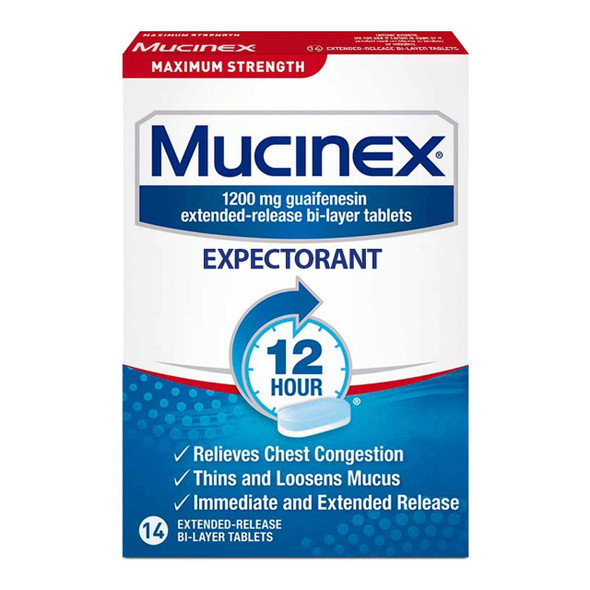 Cold and Cough Relief Mucinex® 1,200 mg Strength Tablet 28 per Box 63824002336 Carton of 28 63824002336 Mucinex® 1101424_CT