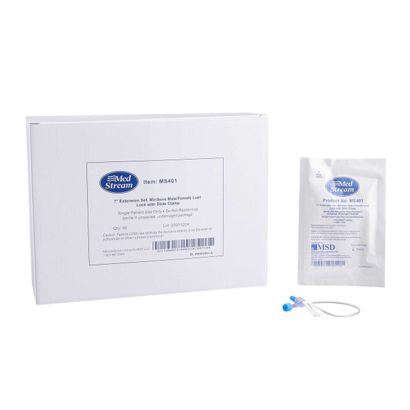 IV Extension Set McKesson Small Bore 7 Inch Tubing Without Filter MS401 Case of 600 MS401 McKesson 1137979_CS