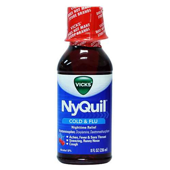 Cold and Cough Relief NyQuil® Cold & Flu 650 mg - 30 mg - 12.5 mg / 30 mL Strength Liquid 8 oz. 37000080808 Pack of 1 37000080808 NyQuil® Cold & Flu 829817_EA