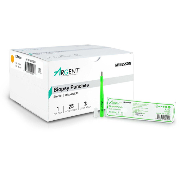 Biopsy Punch McKesson Argent™ Dermal 2.5 mm 16-1310 Pack of 1 16-1310 McKesson Argent™ 1175171_EA