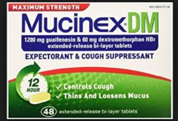 Cold and Cough Relief Mucinex DM 1 200 mg - 60 mg Strength Tablet 28 per Box