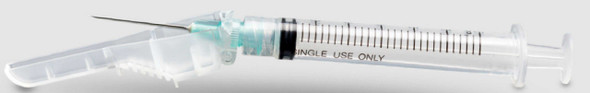 Safety Tuberculin Syringe with Needle McKesson Prevent® 1 mL 1/2 Inch 27 Gauge Hinged Safety Needle Regular Wall 102-SNT1C2705S3 Case of 400 102-SNT1C2705S3 McKesson Prevent® 1159371_CS