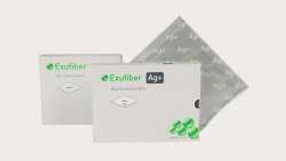 Silver Gelling Fiber Dressing Exufiber® Ag+ 8 x 12 Inch Rectangle Sterile 603424 Pack of 1 603424 Exufiber® Ag+ 1052342_EA