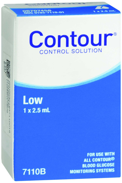 Blood Glucose Control Solution Contour® 2.5 mL Low Level 7110 Case of 12 7110B Contour® 1039396_CS
