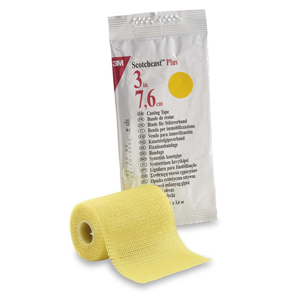 Cast Tape 3M™ Scotchcast™ Plus 3 Inch x 12 Foot Fiberglass / Resin Yellow 82003Y Pack of 1 82003Y 3M™ Scotchcast™ Plus 201240_EA