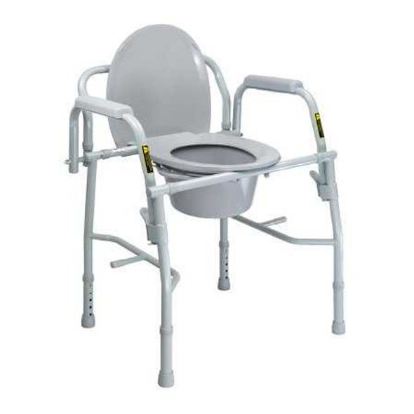 Commode Chair McKesson Drop Arms Steel Frame Back Bar 13-3/4 Inch Seat Width 300 lbs. Weight Capacity 146-11125KD-1 Case of 1 146-11125KD-1 McKesson 1205413_CS