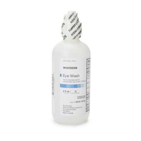 Eye Wash Solution McKesson Active ingredient: 98.3% Purified Water Inactive ingredients: boric acid, sodium borate, sodium chloride 4 oz. Squeeze Bottle MCK19818 Pack of 1 MCK19818 McKesson 1188885_EA