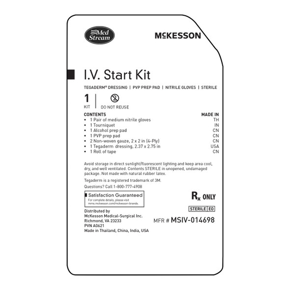 IV Start Kit McKesson MSIV-014698 Case of 100
