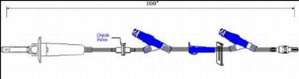 Primary IV Administration Set ICU Gravity 2 Ports 15 Drops / mL Drip Rate Without Filter 100 Inch Tubing Solution B9201 Case of 25 B9201 ICU 664522_CS