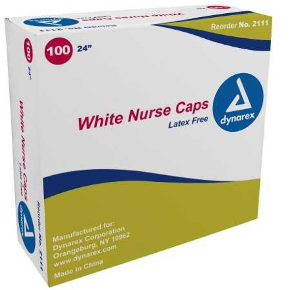 Bouffant Cap One Size White Elastic Closure 2111 Box of 100 2111 Dynarex 670154_BX