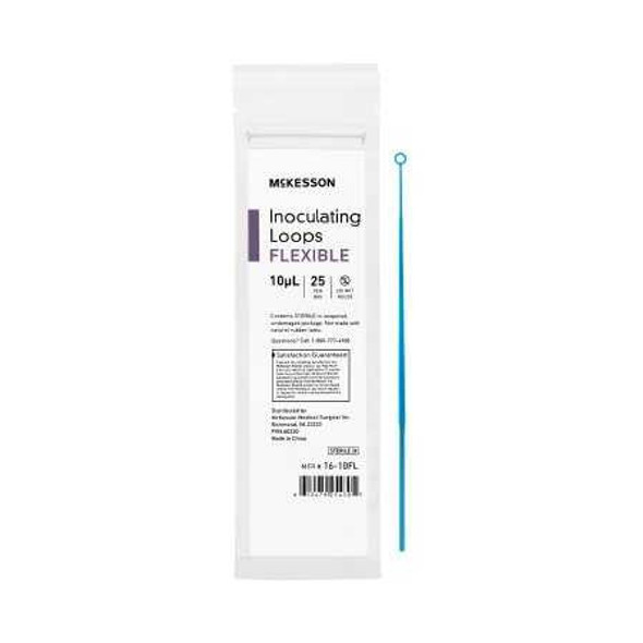 Inoculating Loop McKesson 10 μL High Impact Polystyrene Integrated Handle Sterile 16-10FL Case of 1000 16-10FL McKesson 1175309_CS