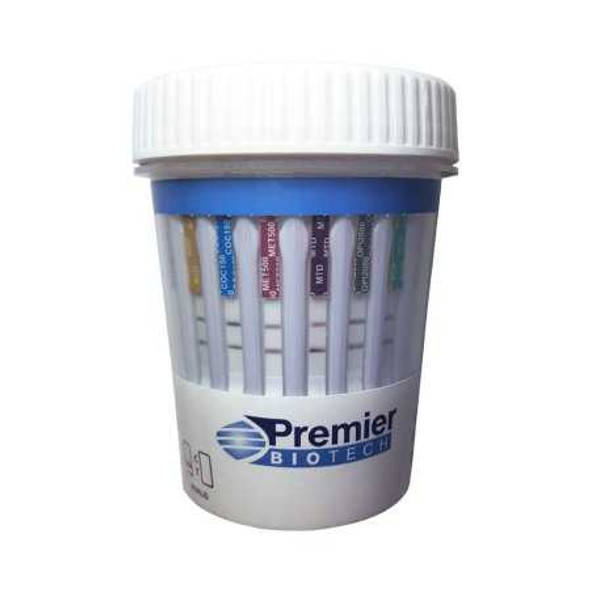 Drugs of Abuse Test Kit Premier Bio-Cup AMP, BAR, BUP, BZO, COC, mAMP/MET, MDMA, MTD, OPI, OXY, PCP, TCA, THC 50 25 Tests CLIA Waived PCA-13CW-LC Case of 25 PCA-13CW-LC Premier Bio-Cup 1006571_CS
