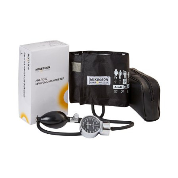 Aneroid Sphygmomanometer Unit McKesson LUMEON™ Adult Cuff Nylon 23 - 40 cm Pocket Aneroid 01-700-11ABKGM Case/20