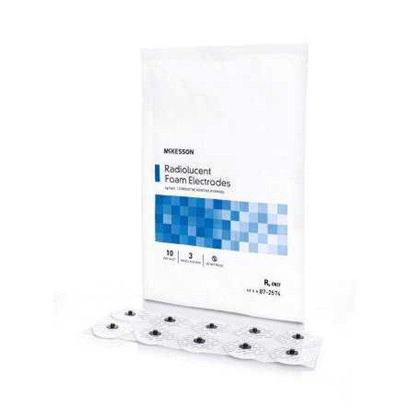 ECG Monitoring Electrode McKesson Tape Backing Radiolucent Snap Connector 30 per Pack 87-2574 Case of 600 87-2574 McKesson 1187713_CS