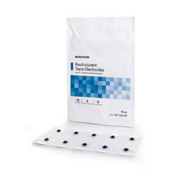ECG Monitoring Electrode McKesson Tape Backing Radiolucent Snap Connector 5 per Pack 87-320-RT Pack of 50 87-320-RT McKesson 1187714_PK