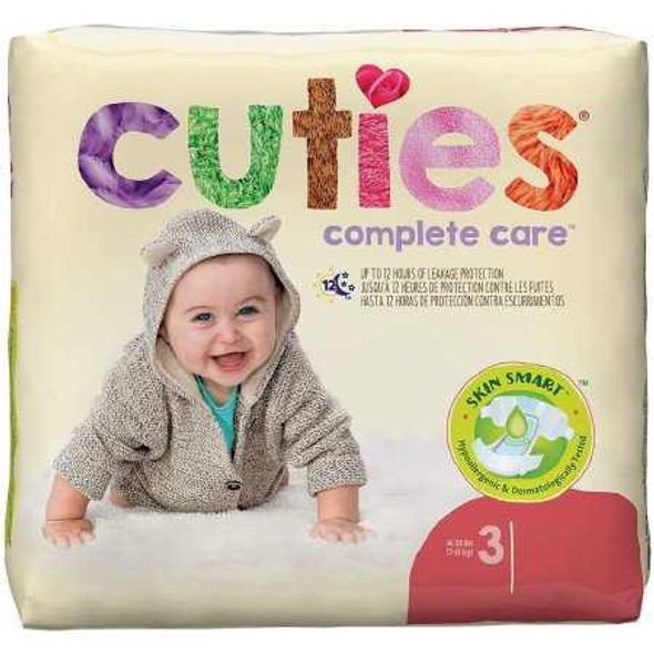 Unisex Baby Diaper Cuties® Size 3 Disposable Heavy Absorbency CDB003 Case of 200 CDB003 Cuties® 1206481_CS