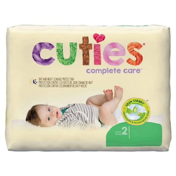 Unisex Baby Diaper Cuties® Size 2 Disposable Heavy Absorbency CDB002 Case/200