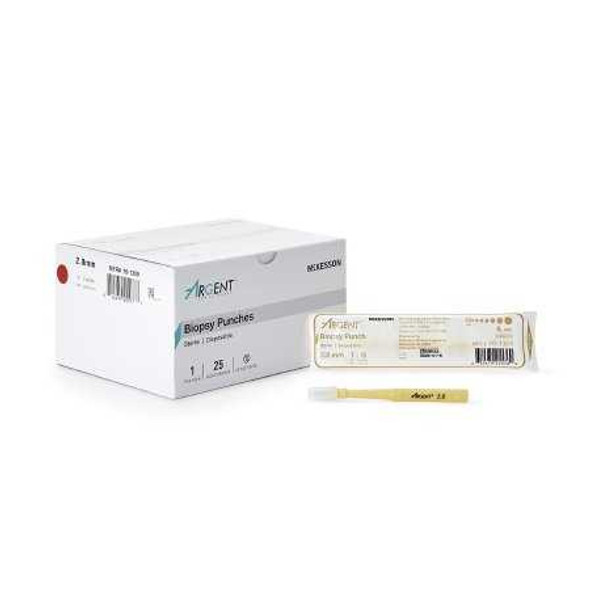 Biopsy Punch McKesson Argent™ Dermal 2 mm 16-1309 Box of 25 16-1309 McKesson Argent™ 1175170_BX