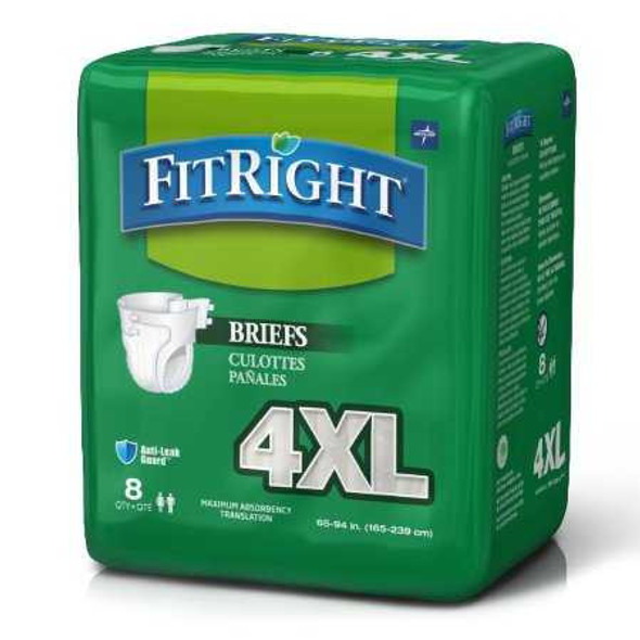 Unisex Adult Incontinence Brief FitRight™ Baribrief 4X-Large Disposable Heavy Absorbency BARIBRIEF Case of 32 BARIBRIEF FitRight™ Baribrief 1005776_CS