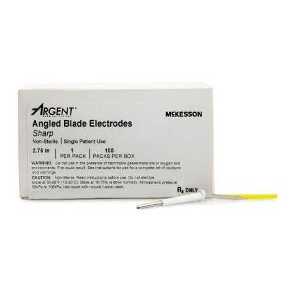 Dermal Tip Electrode McKesson Argent™ Stainless Steel Sharp Angled Blade Tip Disposable NonSterile 233 Box of 100 233 McKesson Argent™ 881681_BX