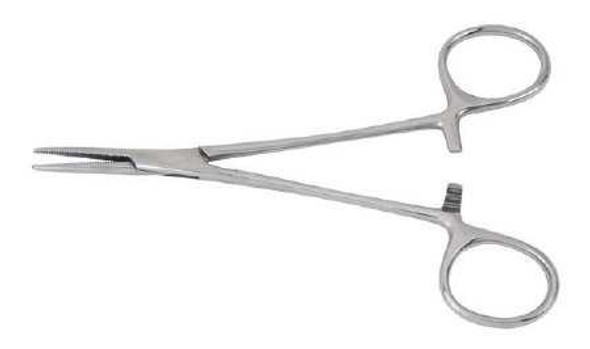 Hemostatic Forceps McKesson Halsted-Mosquito 5 Inch Length Office Grade Stainless Steel NonSterile Ratchet Lock Finger Ring Handle Straight 43-2-426 Pack of 1 43-2-426 McKesson 487539_EA