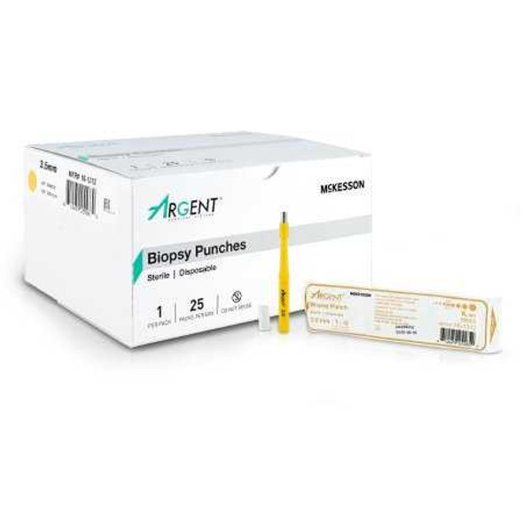 Biopsy Punch McKesson Argent™ Dermal 3.5 mm 16-1312 Box of 25 16-1312 McKesson Argent™ 1175173_BX