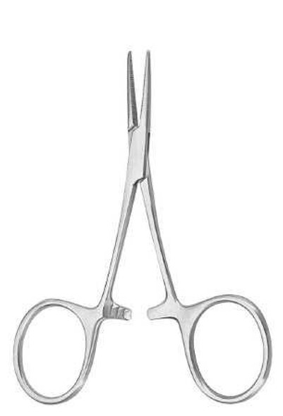 Hemostatic Forceps McKesson Argent™ Hartmann-Mosquito 3-1/2 Inch Length Surgical Grade Stainless Steel NonSterile Ratchet Lock Finger Ring Handle Straight 43-1-409 Pack of 1 43-1-409 McKesson Argent™ 487371_EA