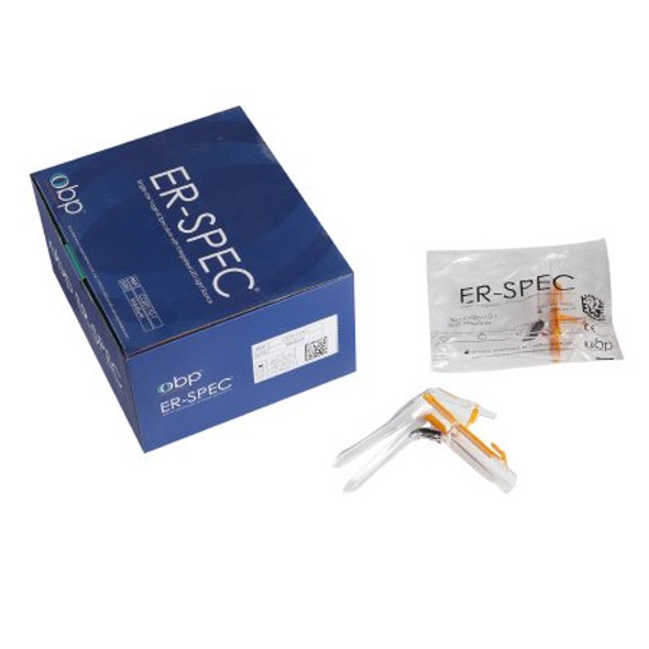 Vaginal Speculum ER-SPEC® Pederson NonSterile Office Grade Acrylic Medium Double Blade Duckbill Disposable Built-In Light Source C020110-1 Box/18
