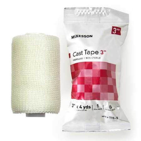Cast Tape McKesson 3 Inch x 12 Foot Fiberglass White 115-3 Pack of 1 115-3 McKesson 733690_EA